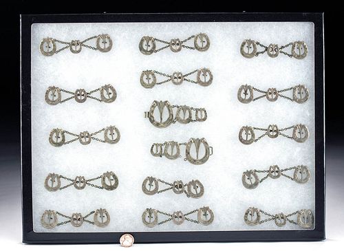Antique English Nickel-Silver Jewelry w/ Horseshoes