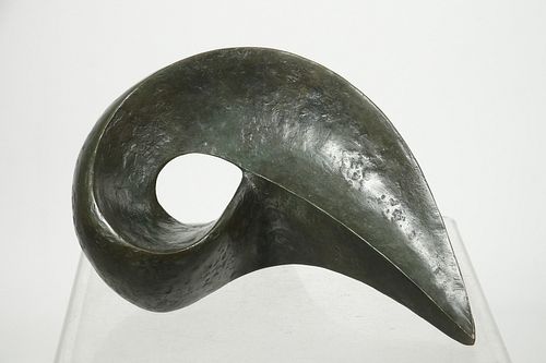 ABSTRACT BRONZE SCULPTURE INITIALED "F.G.P., 1984"