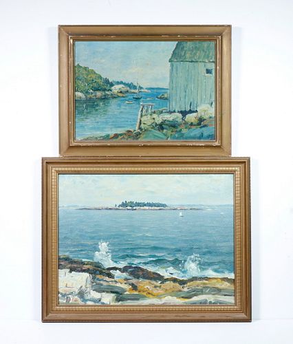 (2) PAINTINGS BY PARKER GAMAGE (ME, 1882-1960)