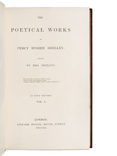 SHELLEY, Percy Bysshe (1792-1822). The Poetical Works. London: Edward Moxon, 1839.