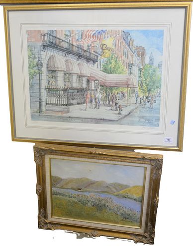 Three Piece Group, to include Elaine Wentworth (American, 1924 - 2017), Maine Coast, watercolor on paper, signed lower left; Kevin J. Shea (American, 
