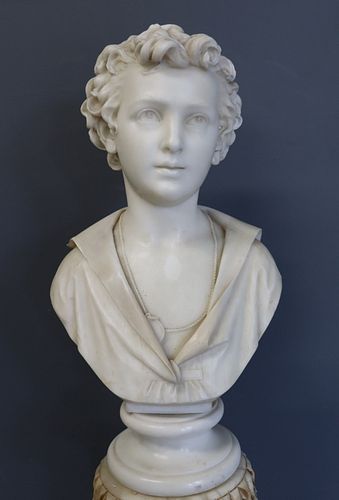 Achille Bianchi (Italian 1837 - 1889) Marble Bust.
