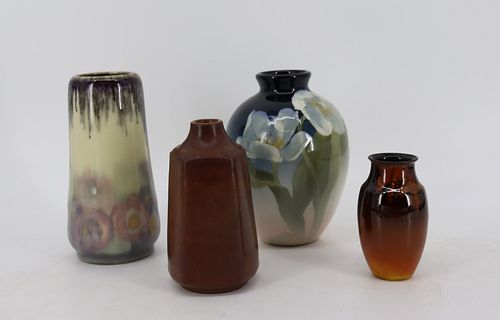 4 Rookwood Signed Art Pottery Vases