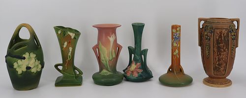 ROSEVILLE Pottery Grouping Of 6 Vases
