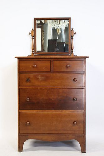 Stickley Fayetville Cherry Dresser And Mirror