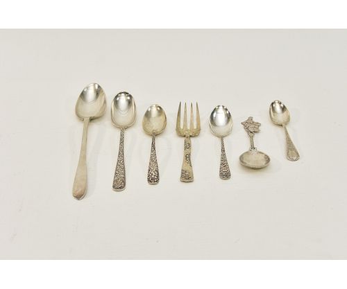 Six Sterling Silver Spoons etc.