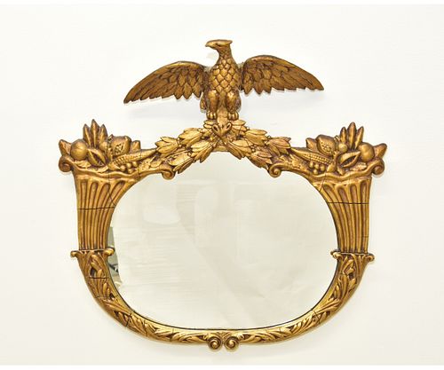 Federal Style Plaster Gilt Eagle Mirror
