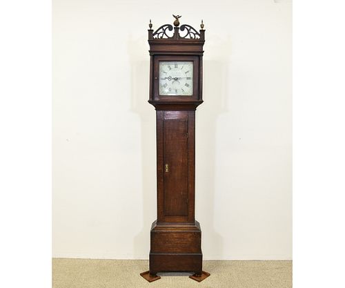 English Oak Tall Case Clock