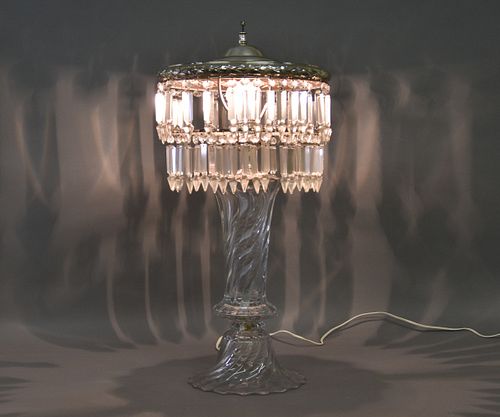 Large Swirl Glass Lamp