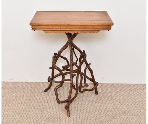 Folk Art Oak Top Table