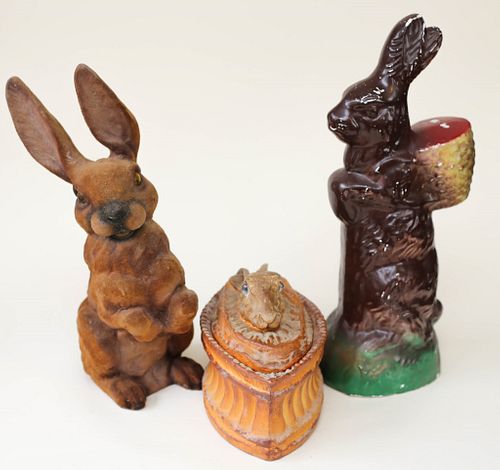 Rabbit Figures and Dish