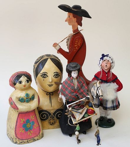 Five Folk Art Figures