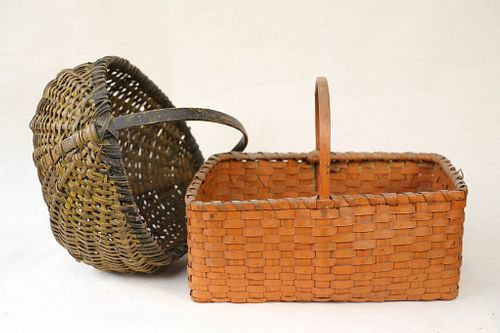 Two Antique Painted Baskets