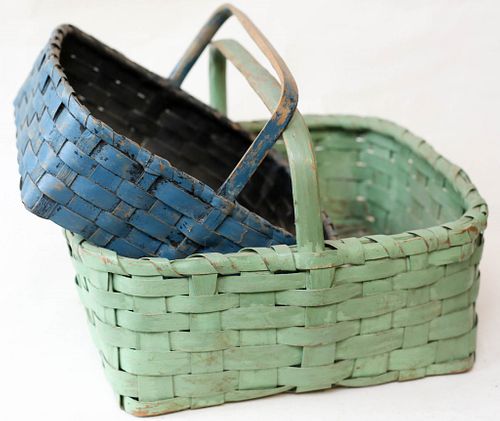 Two Antique Painted Baskets
