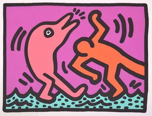 Keith Haring Screenprint, Estate Stamped Edition