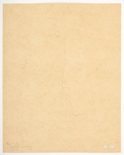 Jasper Johns "M. D. (Marcel Duchamp)" Pochoir, Signed Edition