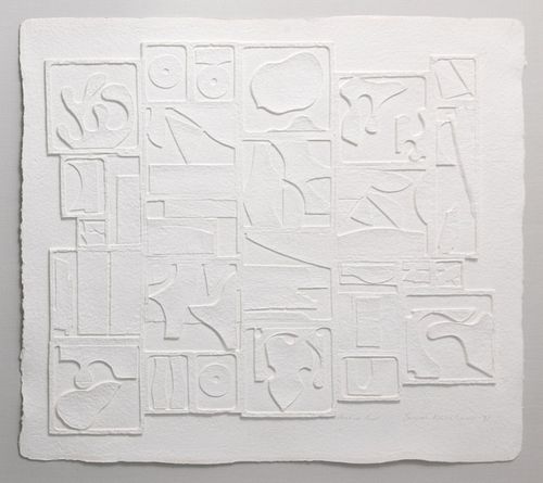 Louise Nevelson Cast Paper Relief, Signed Edition