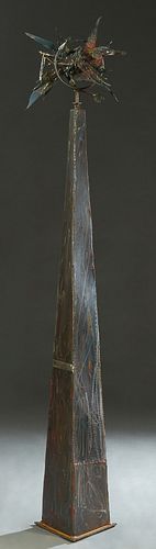 Russell Whiting (1955-, Louisiana), "Pegasus," 20th c., unsigned, on a tapered triangular columnar support, H.- 75 in., W.- 12 in., D.- 12 in. Provena