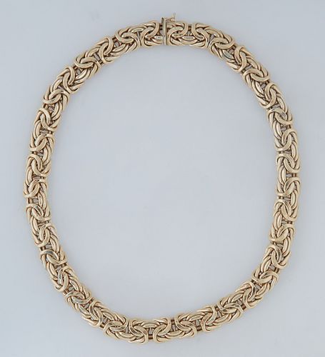 14K Yellow Gold Wheat Link Necklace, Italy, H.- 1/2 in., L.- 18 3/8 in., Wt.- 2.24 Troy Oz. Provenance: The Estate of Dr. Sue LeBlanc, Hammond, Louisi