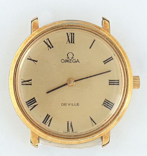 Vintage Omega De Ville Quartz Watch, 20th c., lacking a band, running, Dia.- 32mm.