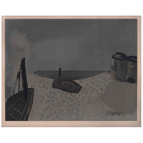 GEORGES BRAQUE, Marina, Signed on plate, Lithography without print number, 10.6 x 13.3" (27 x 34 cm)
