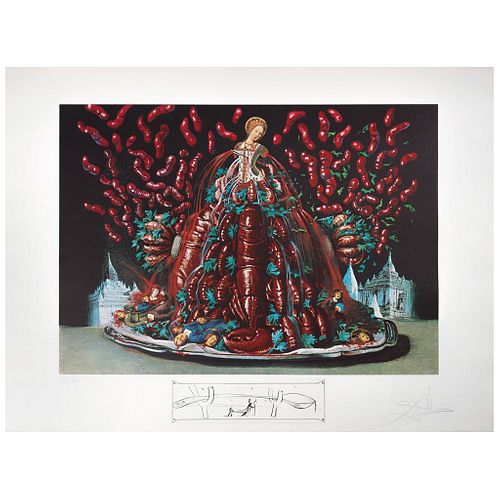 SALVADOR DALÍ, The Cannibalism Of Autumn, from the binder The Dinners Of Gala,1971, Signed, Lithography and engraving E.A. 35 / 35, 15.7 x 22.4" (40 x