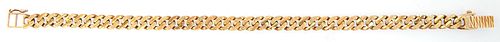 Vintage 22K Yellow Gold Curb Link Bracelet, marked "916," L.- 7 1/2 in., Wt.- .66 Troy Oz.