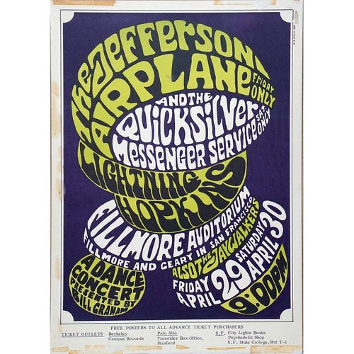 Jefferson Airplane/Quicksilver Concert Poster