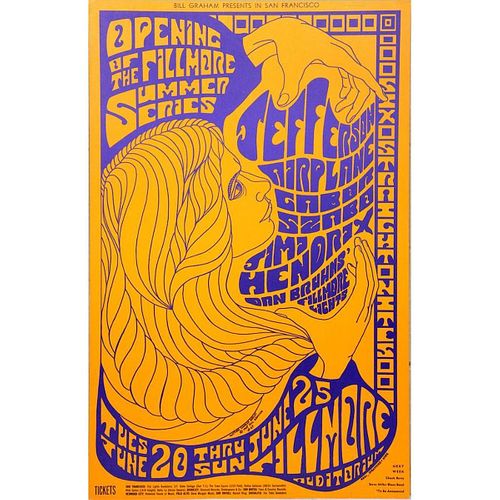 Jefferson Airplane/Jimi Hendrix Concert Poster