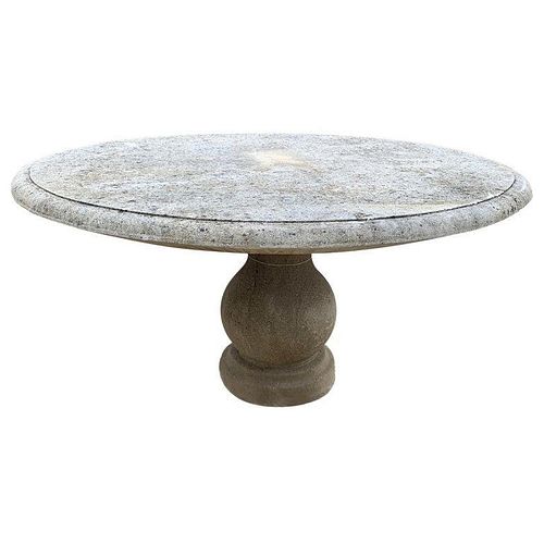 Large Limestone Pedestal Table by Treillage LTD