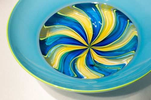Cane Incalmo Bowl - Turquoise/Yellow/Aqua