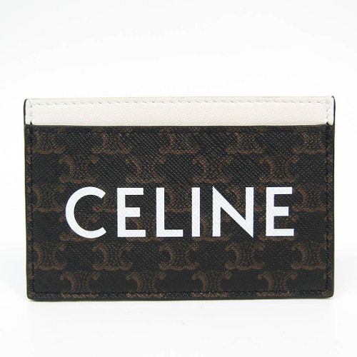 Celine Macadam Triomphe Card Holder Leather PVC Card Case Black,Brown,Off-white BF529154