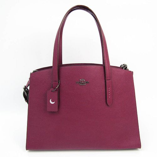Coach Metallic Interior Charlie Carryall 38616 Women's Leather Handbag,Shoulder Bag Purple BF529139