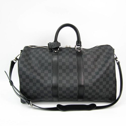 Louis Vuitton Damier Graphite Keepalll Bandouliere 45 N41418 Men's Boston Bag,Shoulder Bag Damier Graphite BF529135