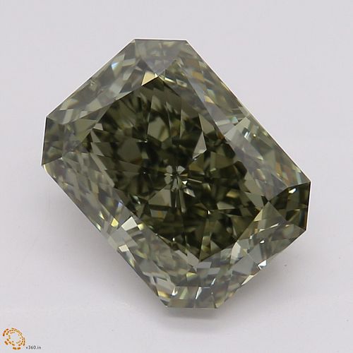 2.01 ct, Natural Fancy Dark Greenish Gray Even Color, VVS2, Radiant cut Diamond (GIA Graded), Unmounted, Appraised Value: $106,500 