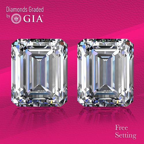 8.02 carat diamond pair Emerald cut Diamond GIA Graded 1) 4.01 ct, Color D, VS1 2) 4.01 ct, Color D, VS1. Unmounted. Appraised Value: $593,600 