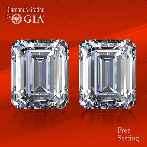 6.03 carat diamond pair Emerald cut Diamond GIA Graded 1) 3.03 ct, Color E, VVS1 2) 3.00 ct, Color F, VVS1. Unmounted. Appraised Value: $295,700 