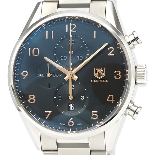 Polished TAG HEUER Carrera Calibre 1887 Chronograph Steel Automatic Mens Watch CAR2014 BF528565