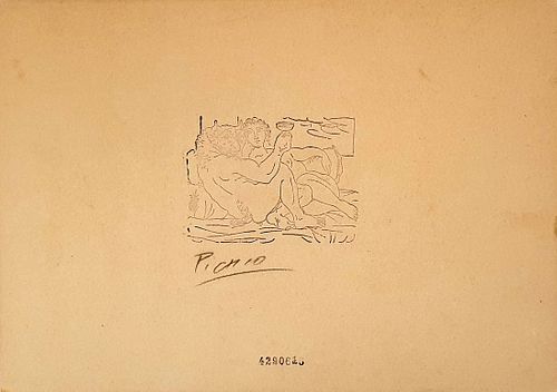 Minotauro Bebiendo y Mujer, A PICASSO ETCHING, Signed