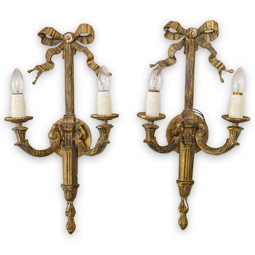 Pair Of French Dore Bronze Sconces