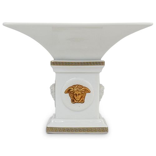 Rosenthal Versace "Gorgona" White Porcelain Pedestal Dish