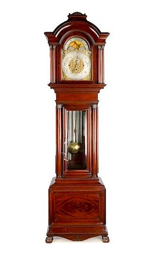 Large Spaulding & Co. Mahogany Tall Case Clock