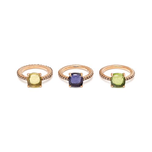 POMELLATO, GEMSTONE AND COLORED DIAMOND 'BABY' RING SET sold at auction on  18th May | Bidsquare
