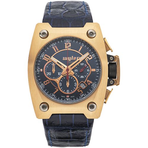 WYLER CODE R INCAFLEX CHRONOGRAPH WATCH IN 18K PINK GOLD REF. 102 461  Movement: automatic