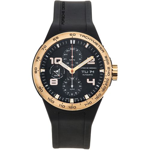 PORSCHE DESIGN FLAT SIX CHRONOGRAPH WATCH IN STEEL AND 18K YELLOW GOLD REF. P6340  Movement: automatic
