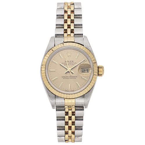 ROLEX OYSTER PERPETUAL DATEJUST LADY WATCH IN STEEL AND 18K YELLOW GOLD REF.79173, CA. 2000  Movement: automatic