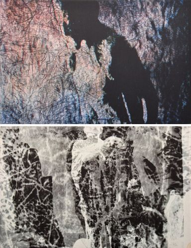Large Joseph Nechvatal Robotic-Assisted Diptych Painting