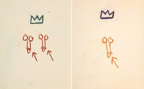 2 Jean-Michel Basquiat Penis Drawings, LOA