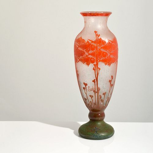 Monumental Schneider Le Verre Francais "Poissons" Vase