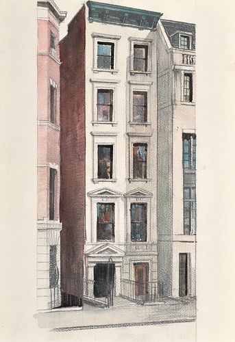 Richard Haas Architectural Study Watercolor Painting